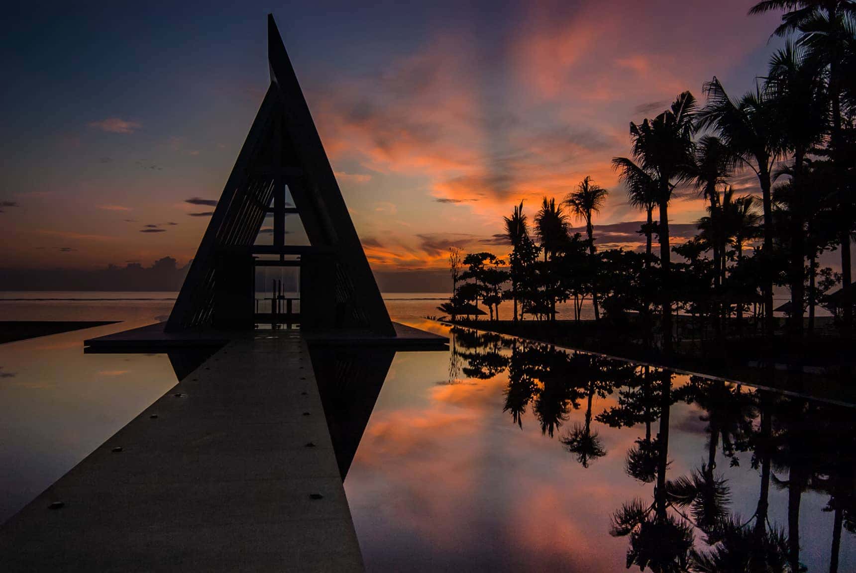 sunrise at the wedding chapel Conrad Bali