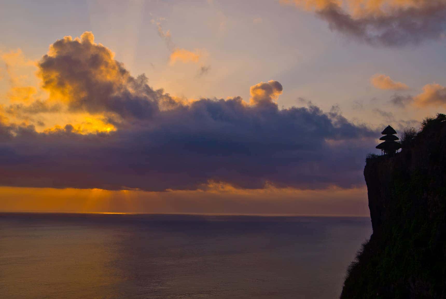 sunset views from Uluwatu Temple in Bali