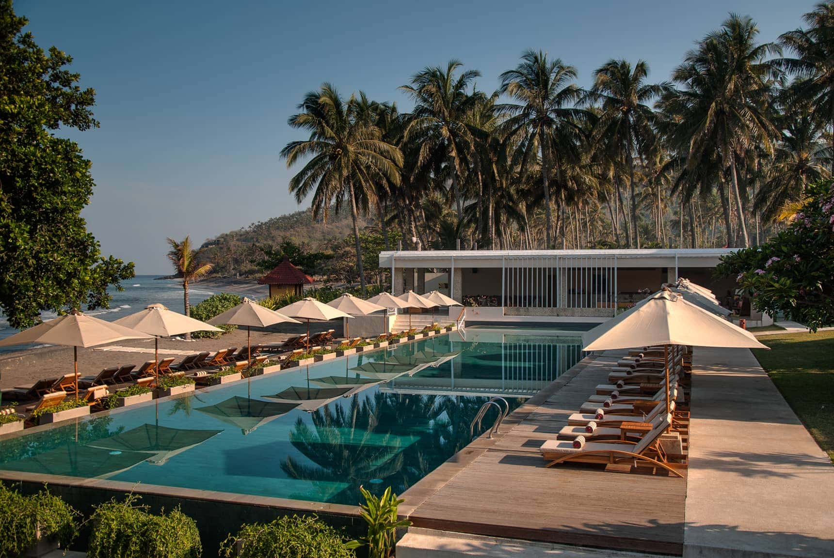 morning pool views at Living Asia Lombok
