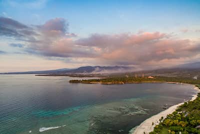 Professional aerial drone photography of the Beach Villa Lombok by LuxViz in Bali Indonesia