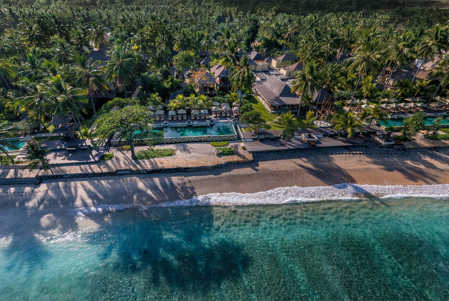 Ocean, pools, gardens, and hotel layout views