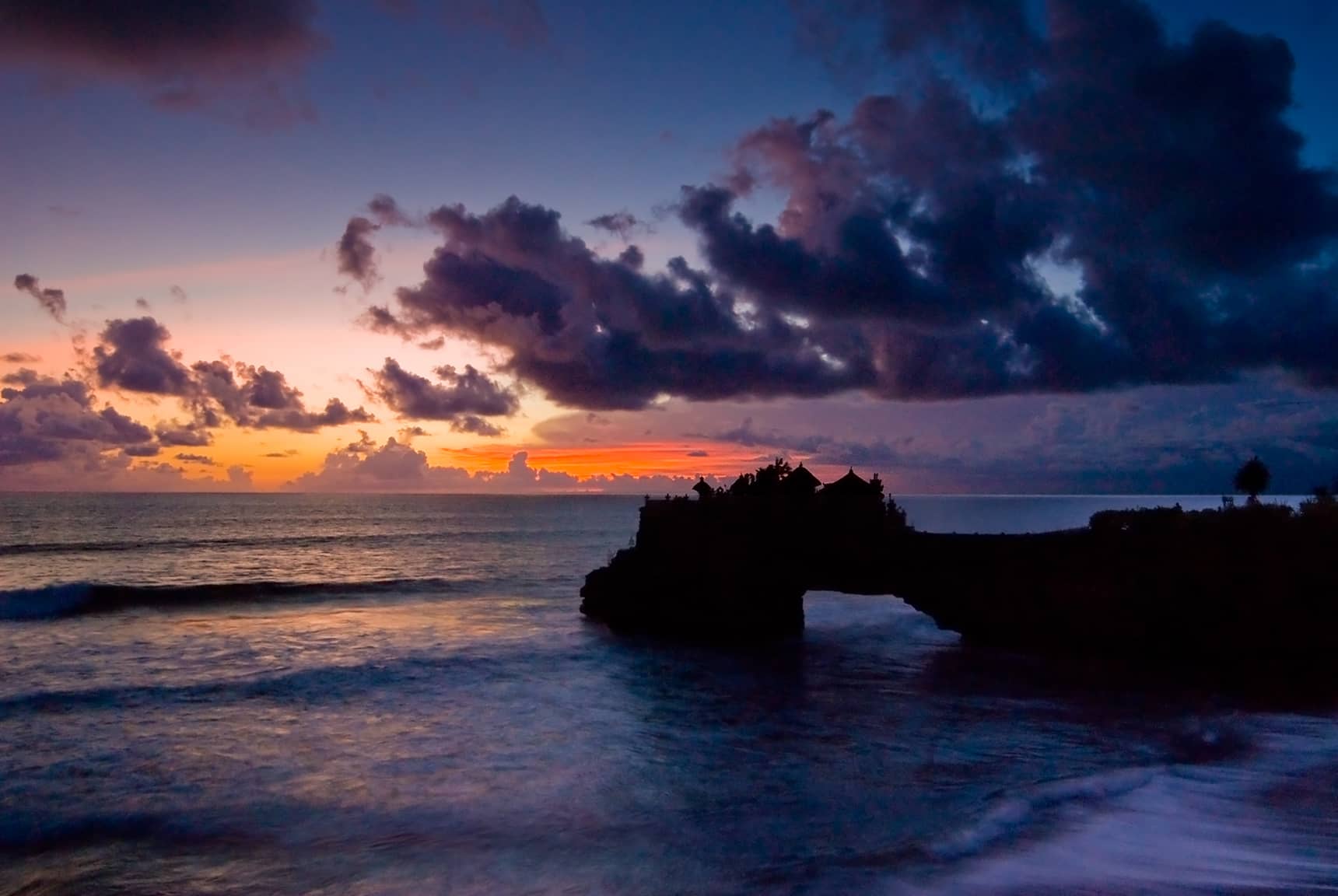 Professional photos of sunsets in Bali Indonesia - one of the Tanah Lot temples