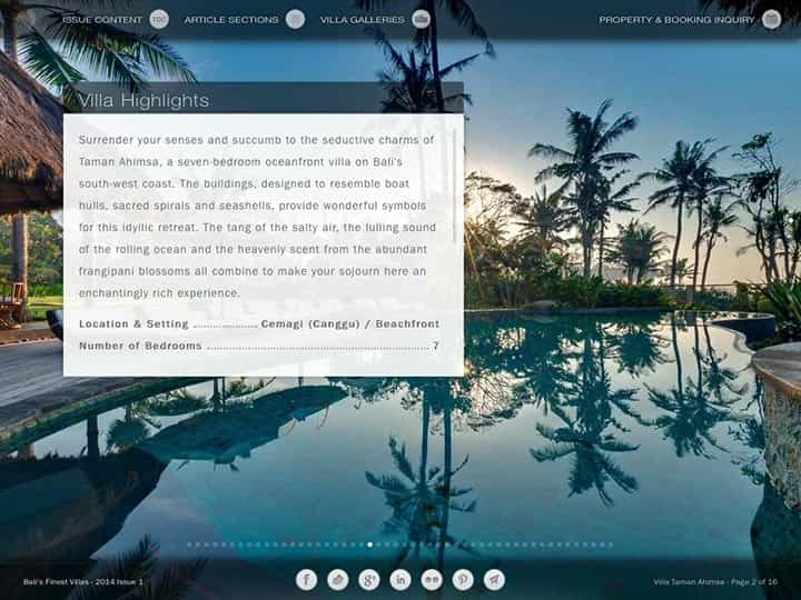 Custom mobile app for luxury hotels and villas - Bali's Finest Villas