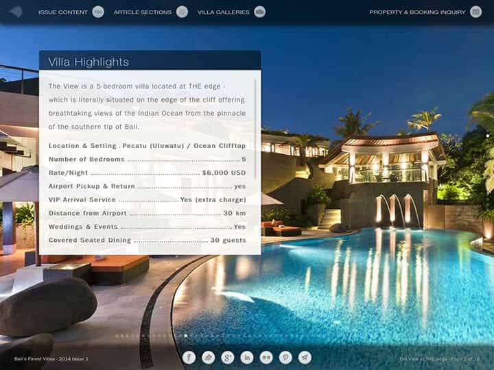 Custom mobile app for luxury hotels and villas - Bali's Finest Villas