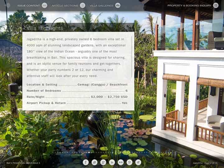 Custom mobile app for luxury hotels and villas - Bali's Finest Villas