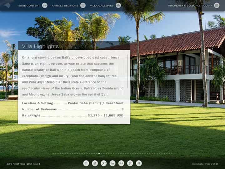 Custom mobile app for luxury hotels and villas - Bali's Finest Villas