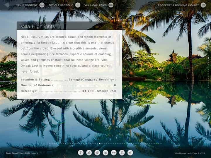Custom mobile app for luxury hotels and villas - Bali's Finest Villas