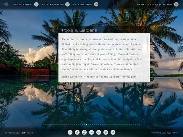 Custom mobile app for luxury hotels and villas - Bali's Finest Villas