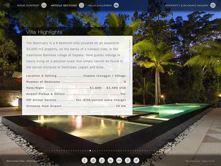 Custom mobile app for luxury hotels and villas - Bali's Finest Villas