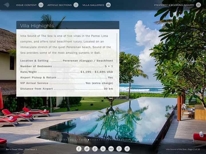 Custom mobile app for luxury hotels and villas - Bali's Finest Villas