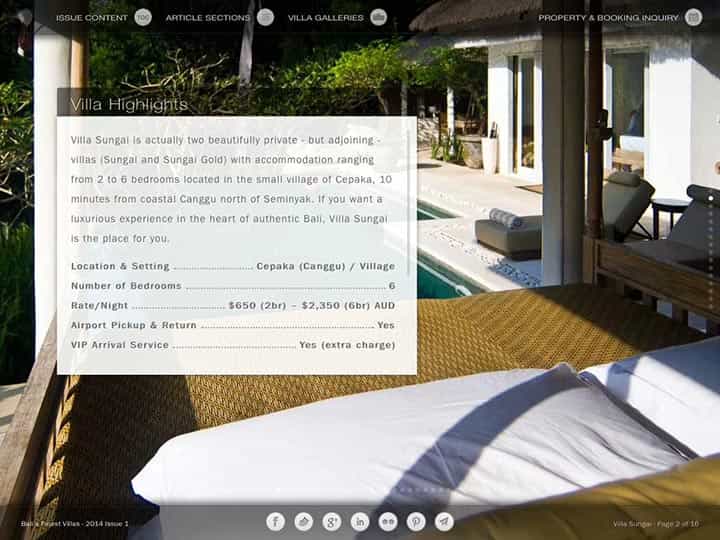 Custom mobile app for luxury hotels and villas - Bali's Finest Villas