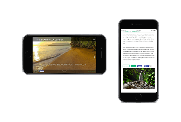 LuxViz mobile-optimized website for luxury hotels and villas - phone layout
