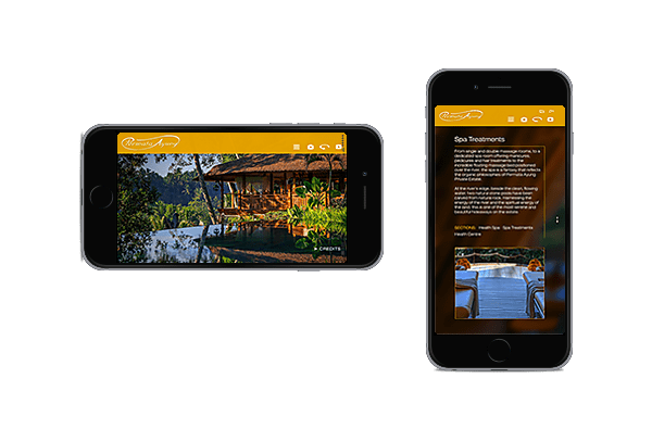 LuxViz mobile-optimized website for luxury hotels and villas - phone layout